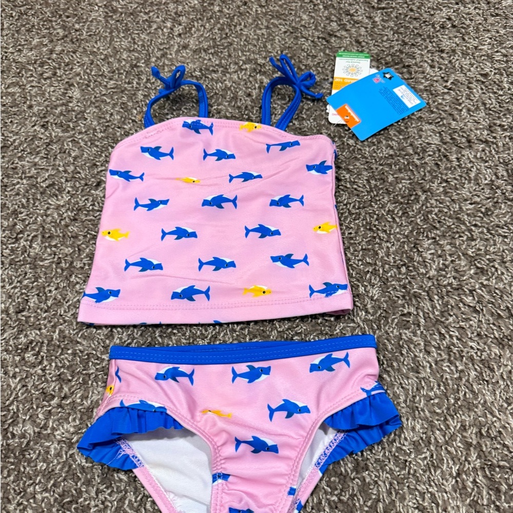 🍋‍🟩Kids Swimwear Set - Pink and Blue baby shark